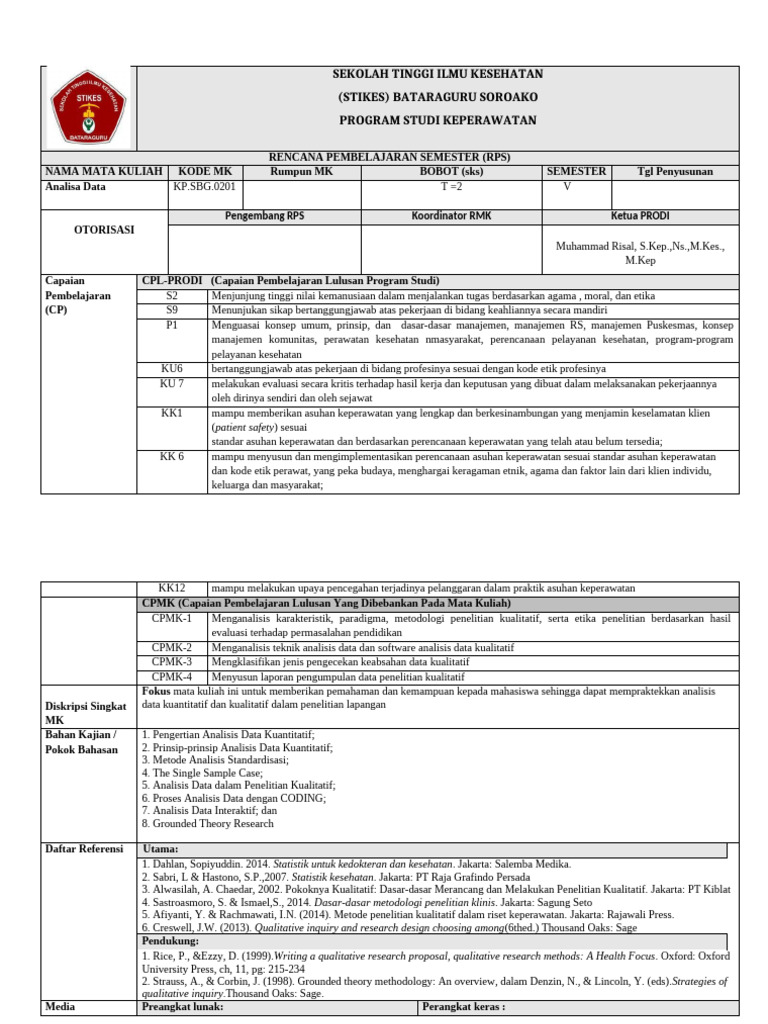 RPS Analisa Data | PDF