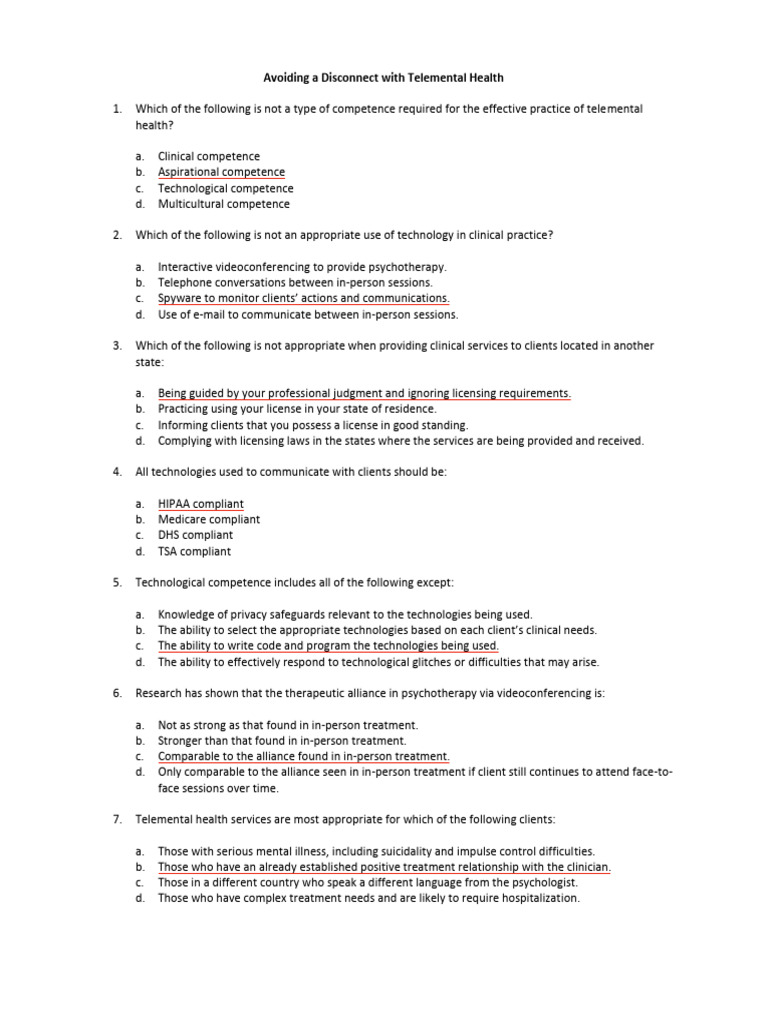 Avoiding A Disconnect-Test Questions | PDF