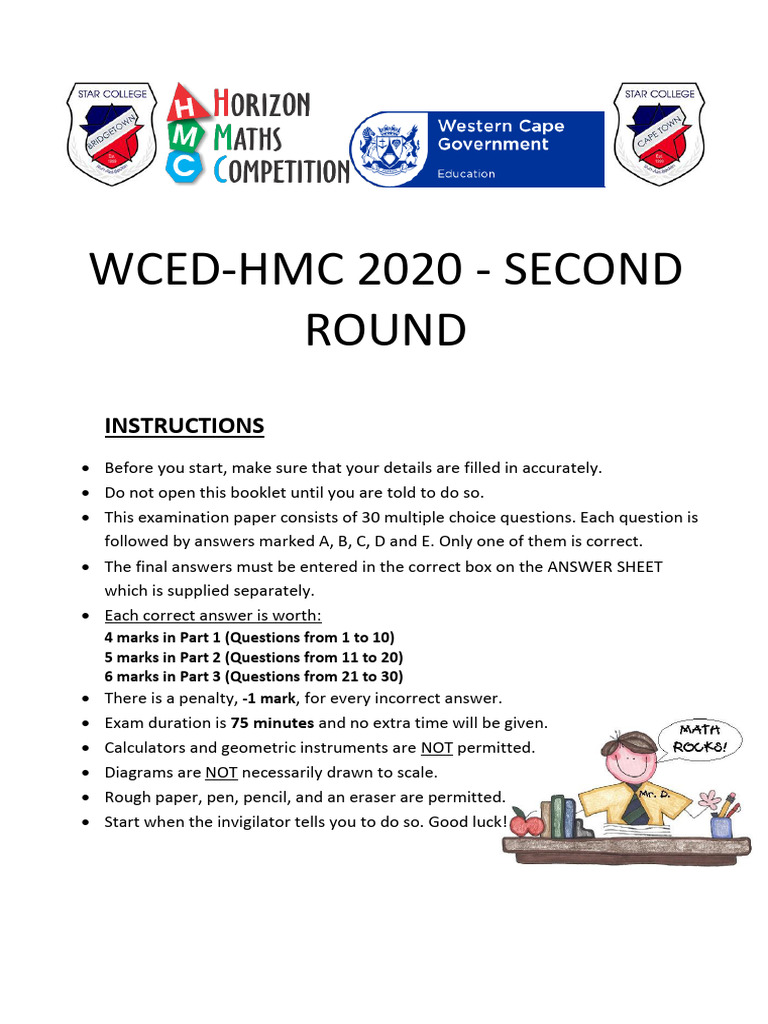 HMC 2020 Second Round Exam Paper | PDF | Mathematics
