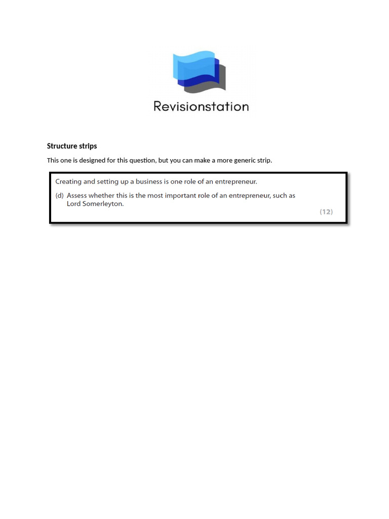 Revisionstation Structure Strip Example | PDF