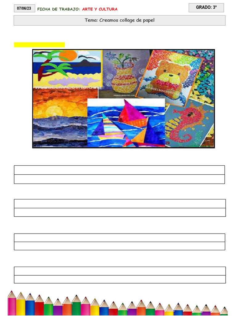 3° Ficha de Trabajo Junio - Arte y Cultura | PDF