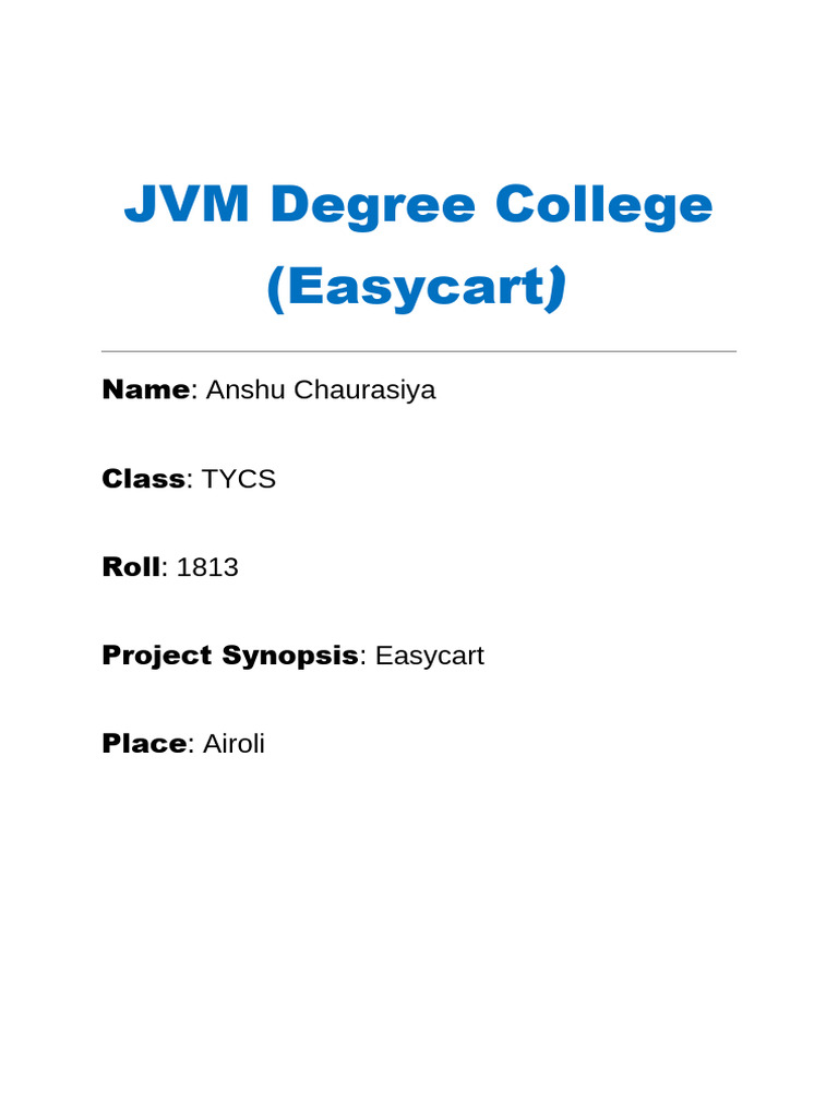 Project Synopsis3 | PDF