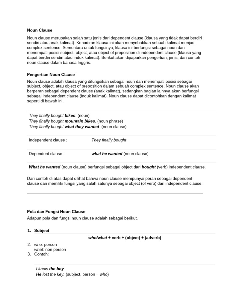 Noun Clause | PDF | Clause | Language Arts & Discipline