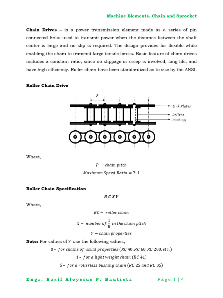 Chain and Sprocket Design Basics | PDF | Mechanical Engineering ...