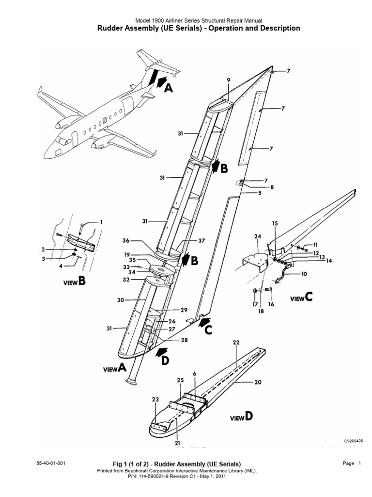 Rudder Assembly (UE Serials) - Operation and Description | PDF