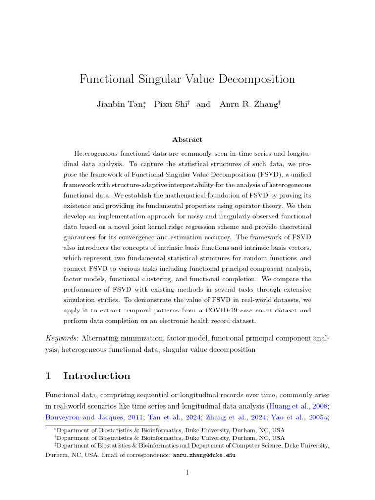 Functional Singular Value Decomposition (FSVD) | PDF | Principal ...