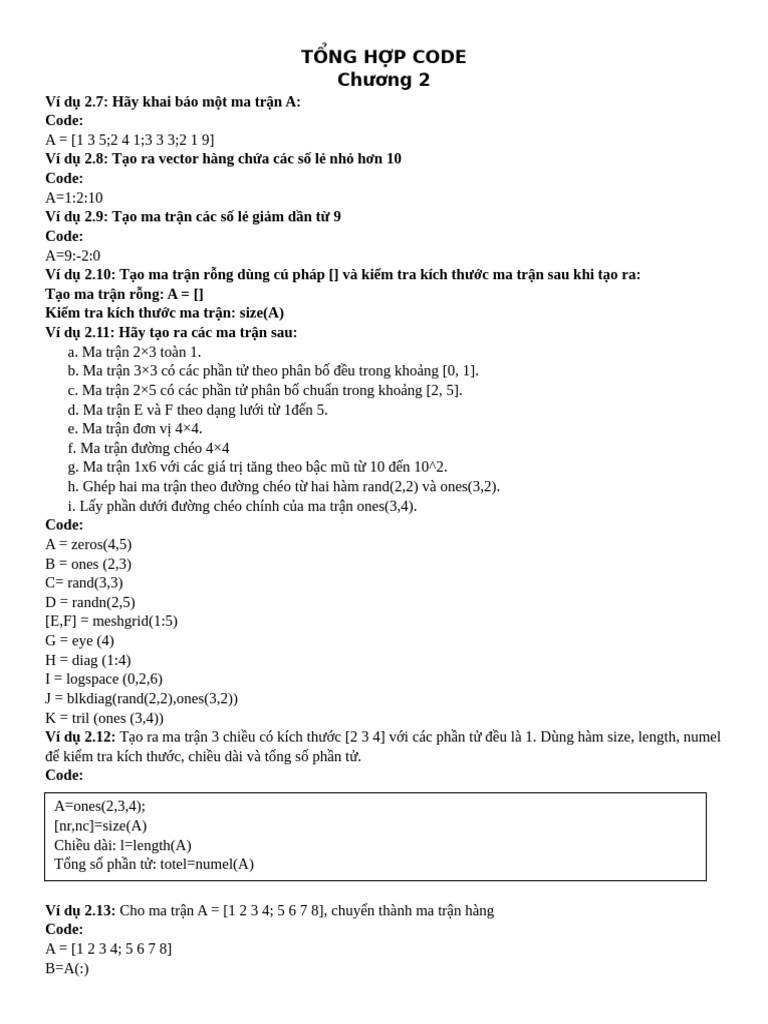 T NG H P Bai Tap Code | PDF