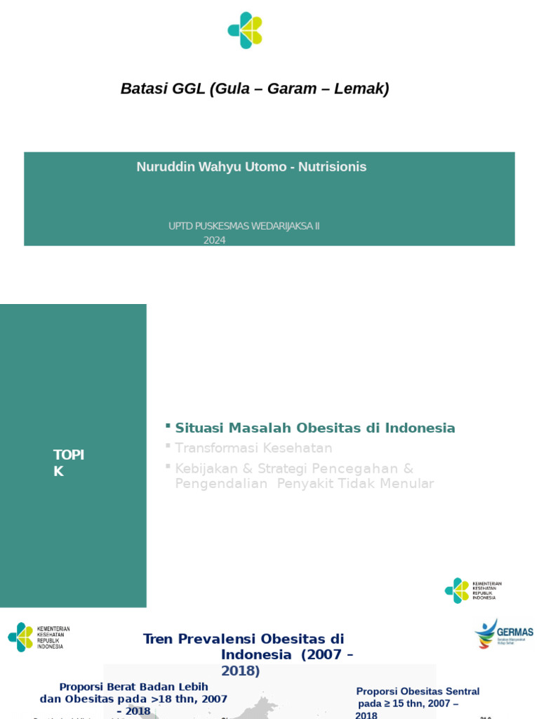 Batasi GGL (Gula - Garam - Lemak) : Nuruddin Wahyu Utomo - Nutrisionis ...