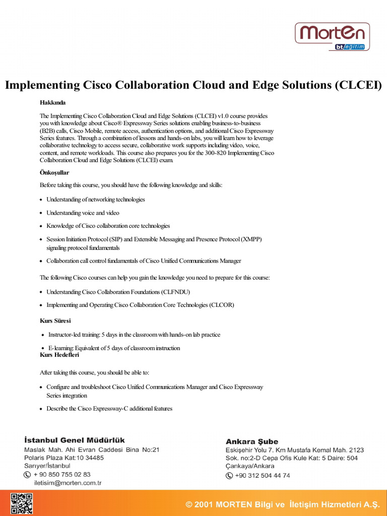 Implementing Cisco Collaboration Cloud and Edge Solutions (CLCEI) | PDF