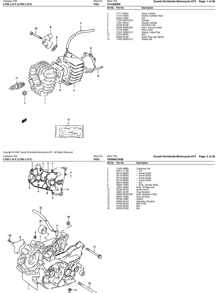 50cc (LT50 1990-2000) Suzuki ATV Parts List | PDF