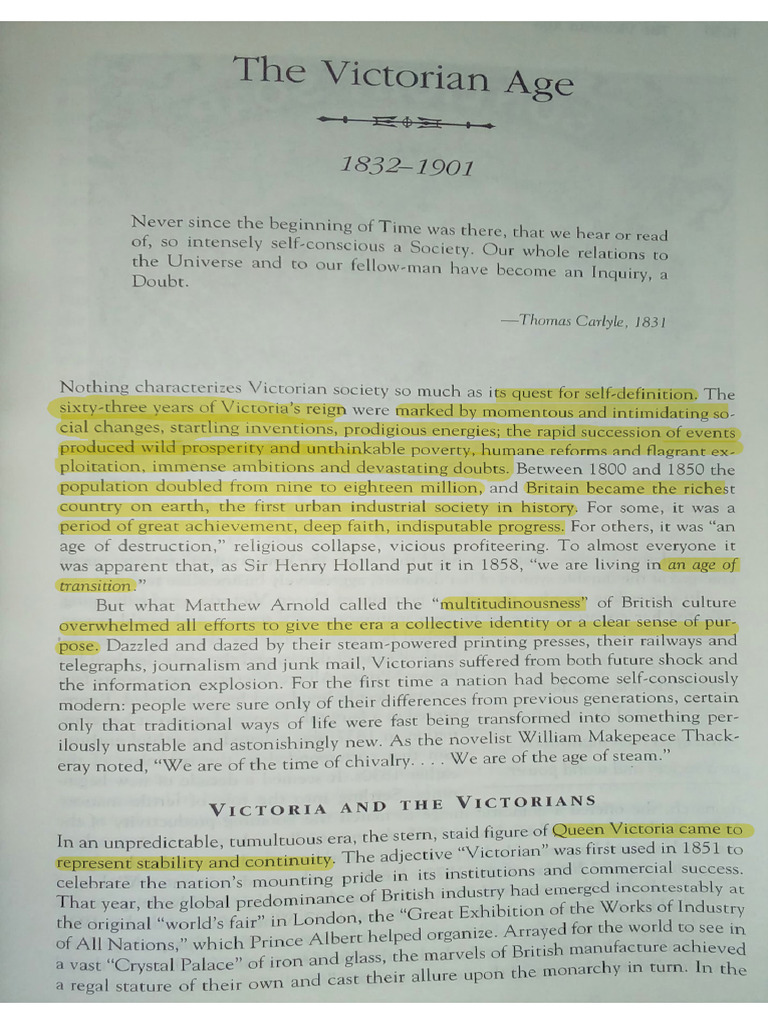 The Victorian Age 1832-1901 | PDF
