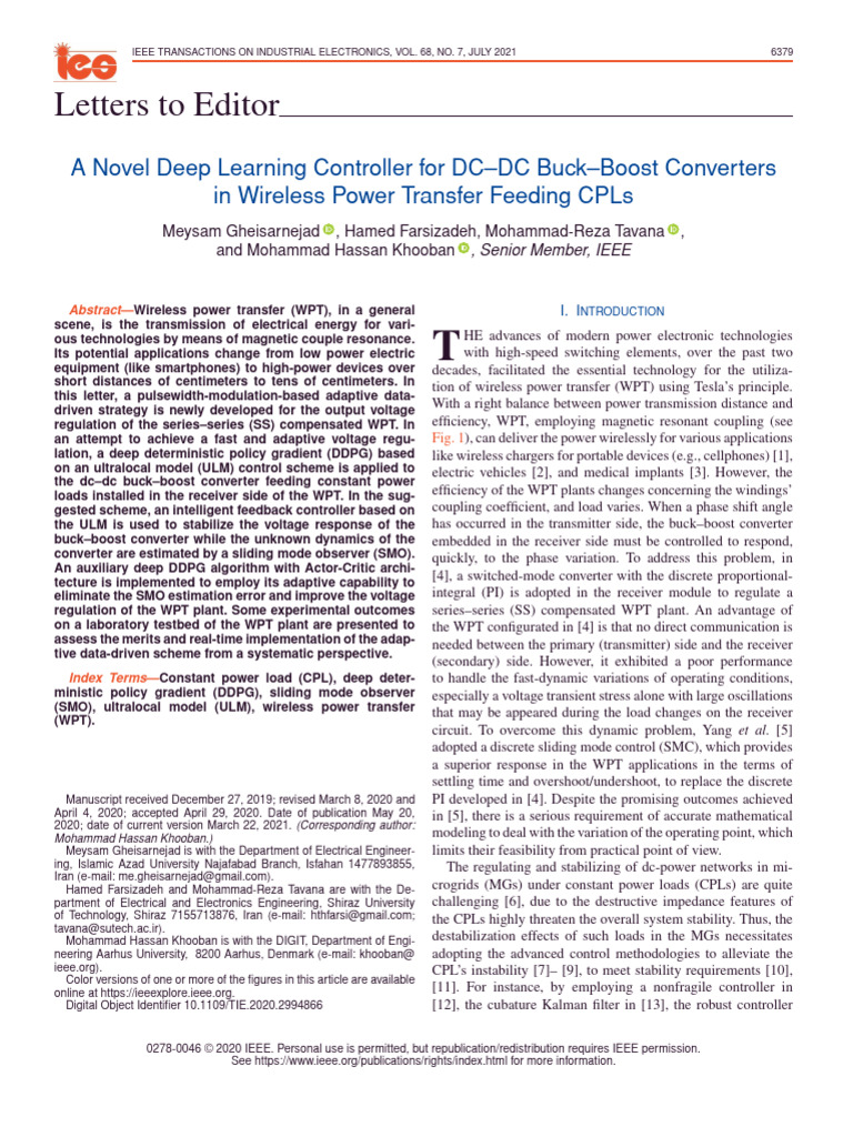 A Novel Deep Learning Controller For DCDC BuckBoost Converters in ...