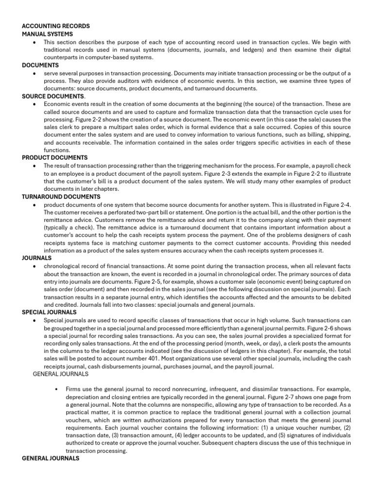 Accounting Records Manual Systems | PDF