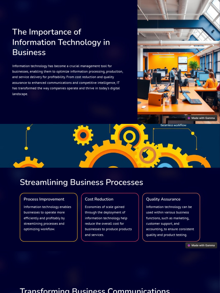 The Importance of Information Technology in Business | PDF