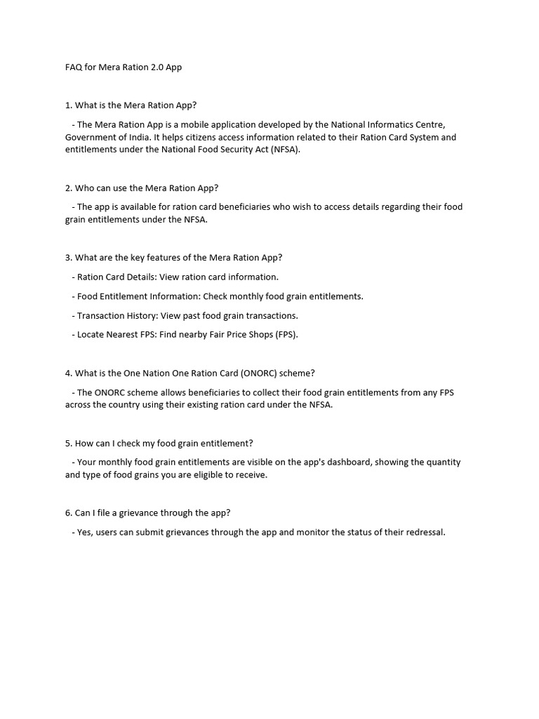 Mera Ration App Guide for Users | PDF