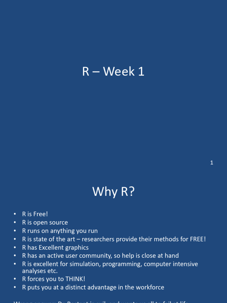 R Lecture 1 | PDF | Software Engineering | Computer Science