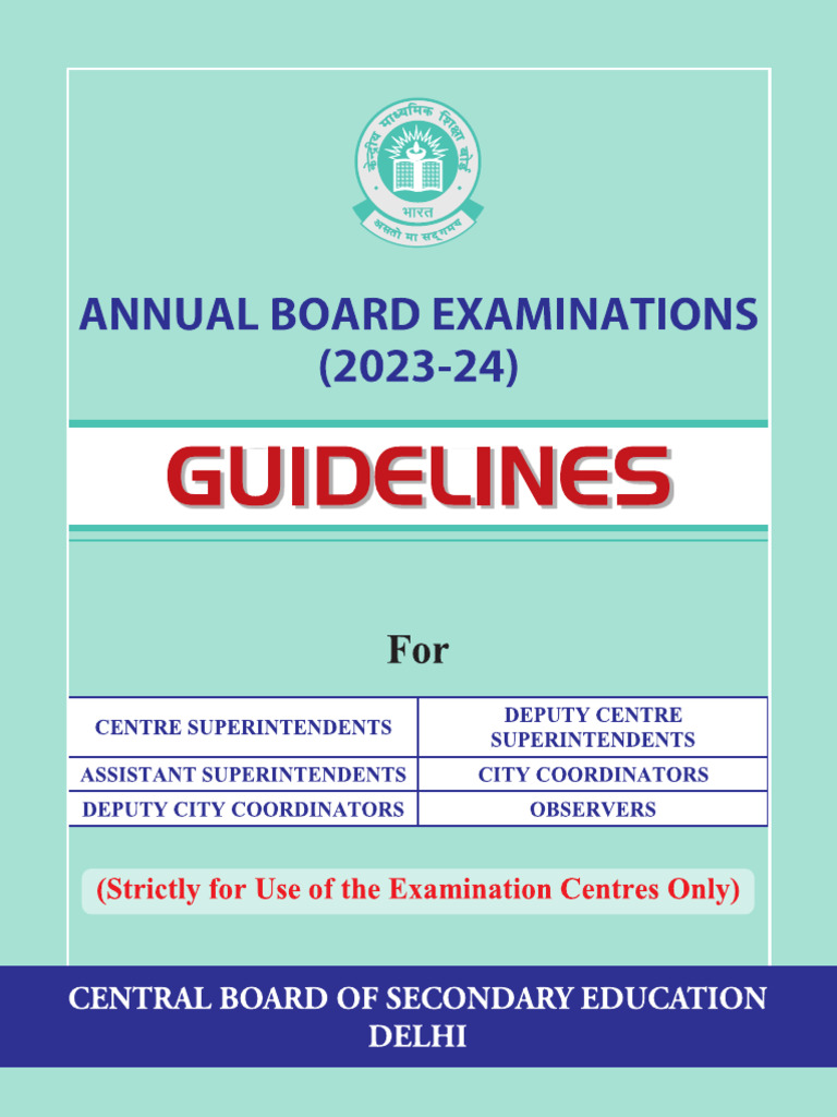 Centre Superintendant Guidelines For 2024 Board Exams | PDF