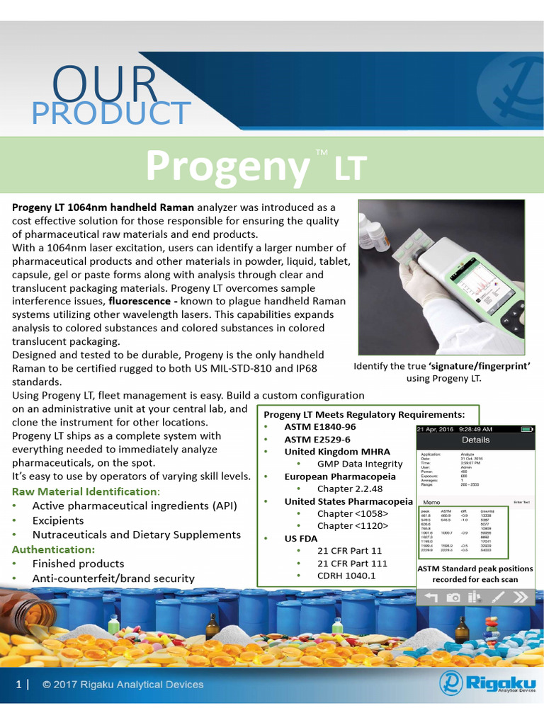 Progeny LT New Brochure Jan 2018 | PDF | Raman Spectroscopy | Image Scanner