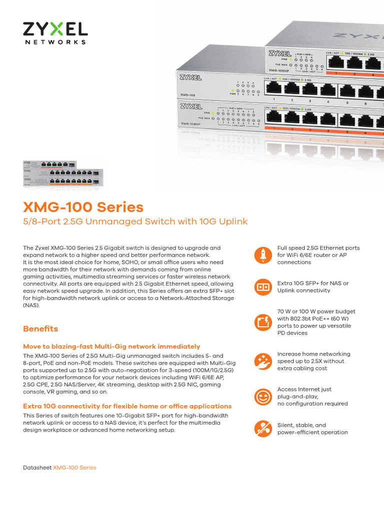 Zyxel XMG-100 Series 2.5G Switches | PDF | Network Switch | Computer ...