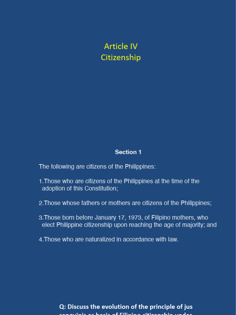 Article IV Citizenship | PDF