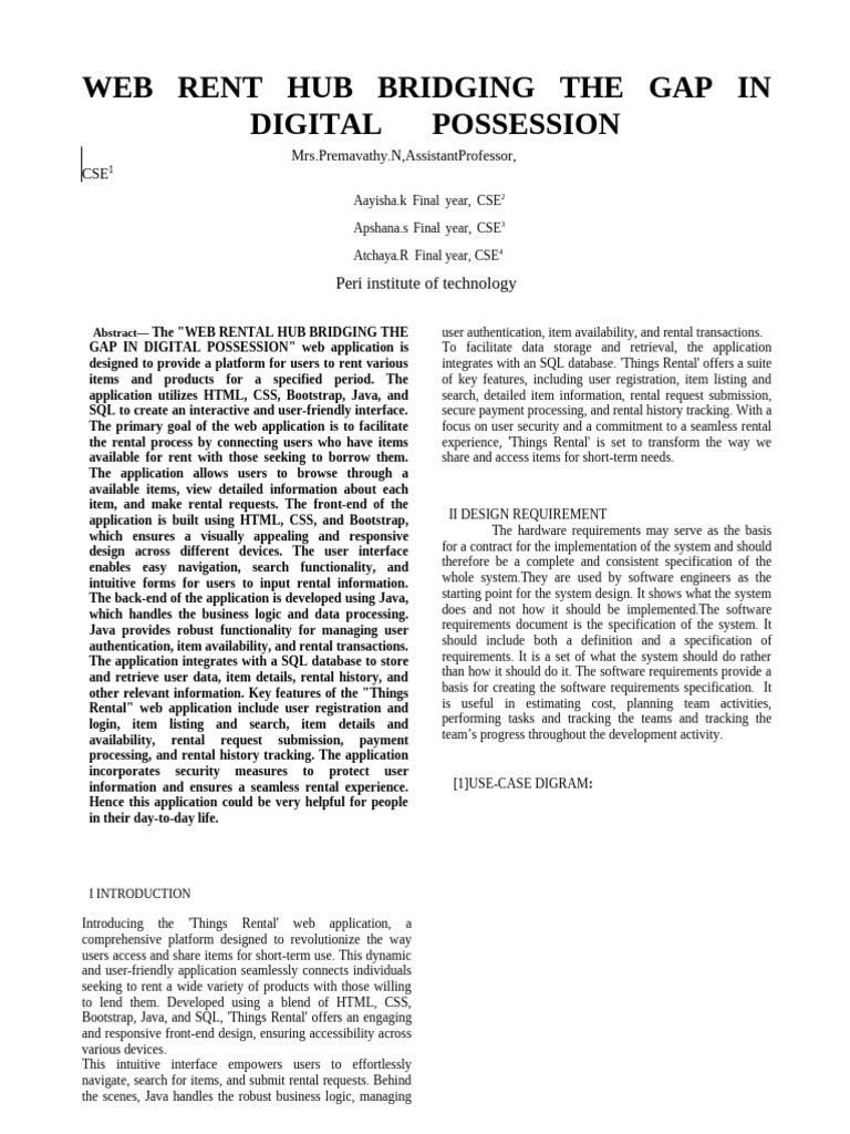 Web Rent Hub Ieee Paper | PDF