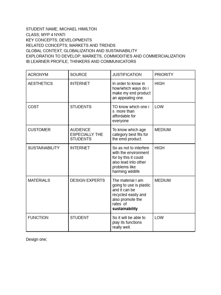 Design Criterion B | PDF