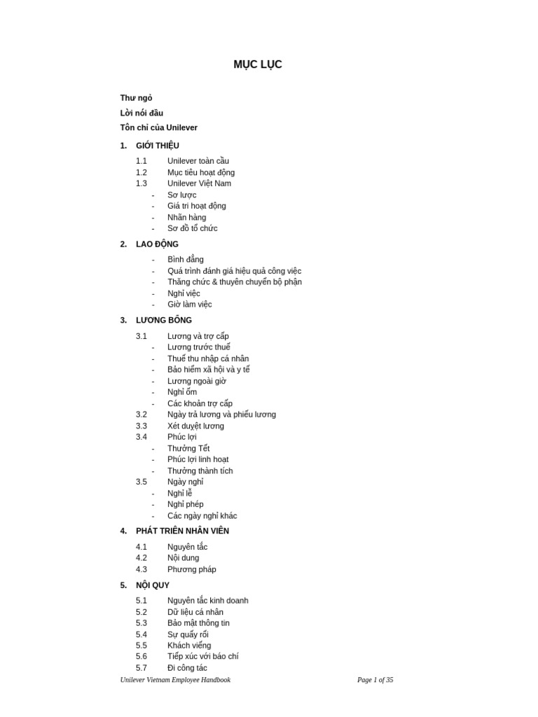 Unilever Handbook | PDF