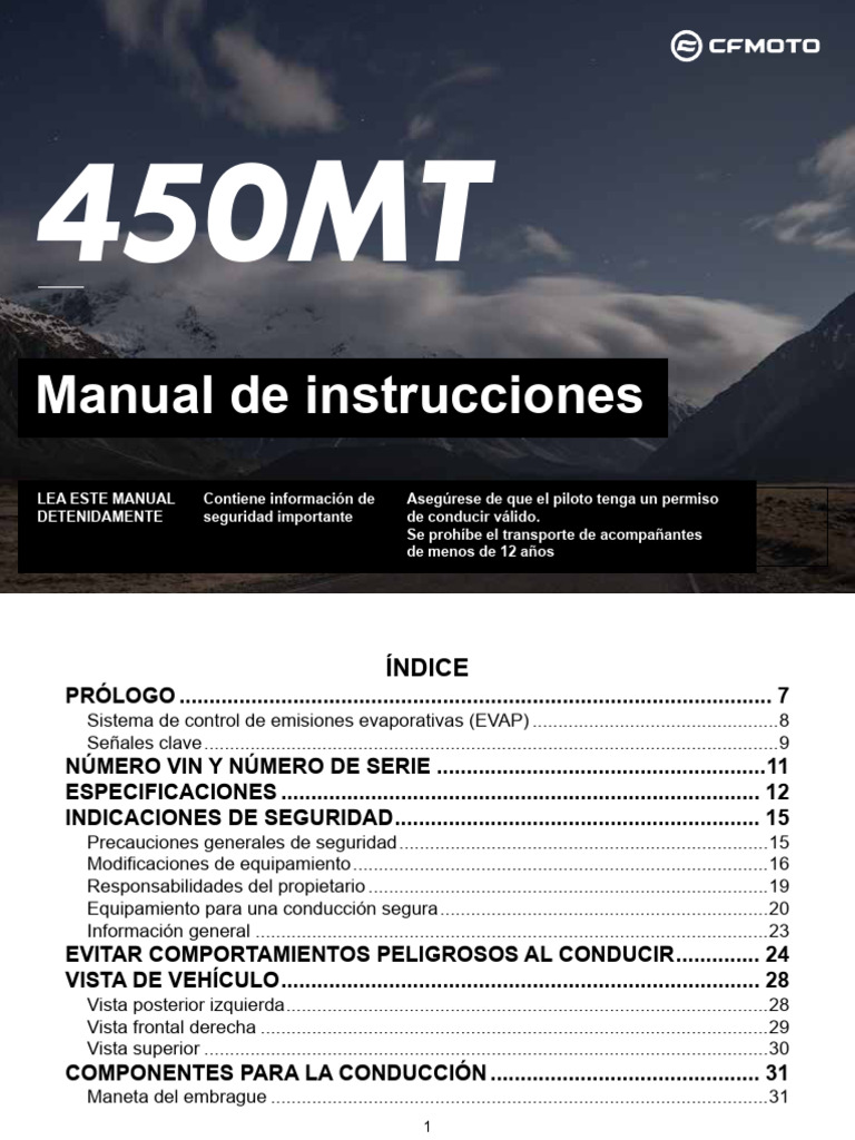 CF Moto 450MT Owner's Manual | PDF