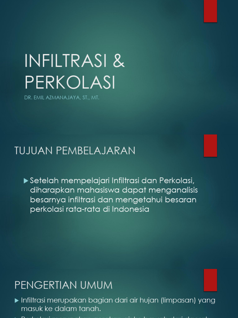 Infiltrasi Dan Perkolasi | PDF