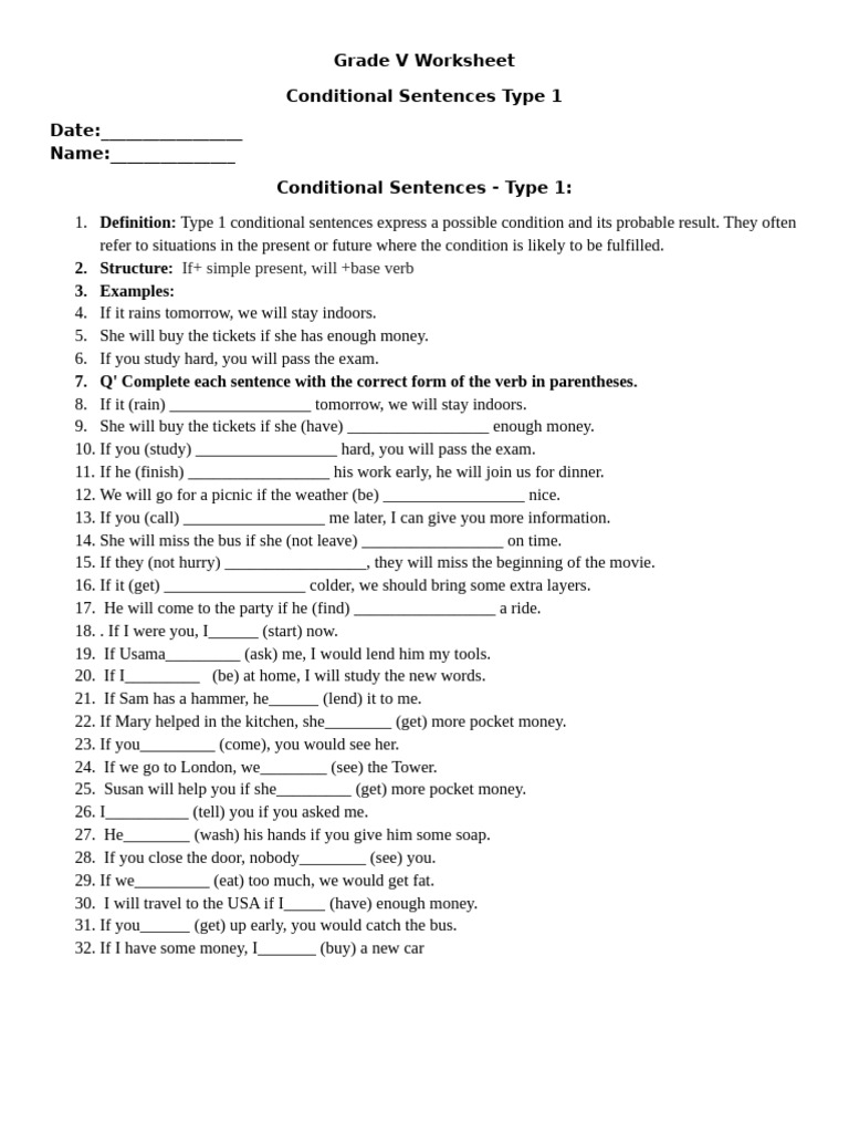 Conditional Sentences | PDF