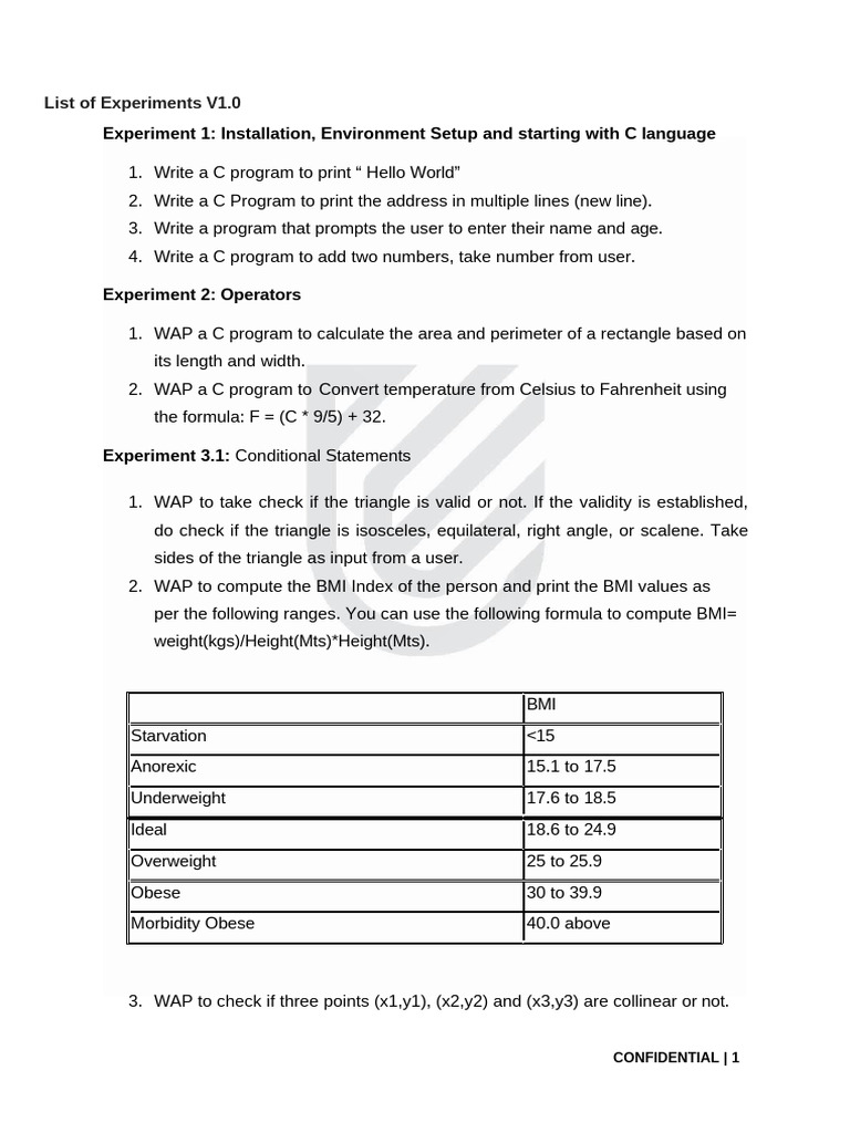 C_Programming_Lab_V1 | PDF