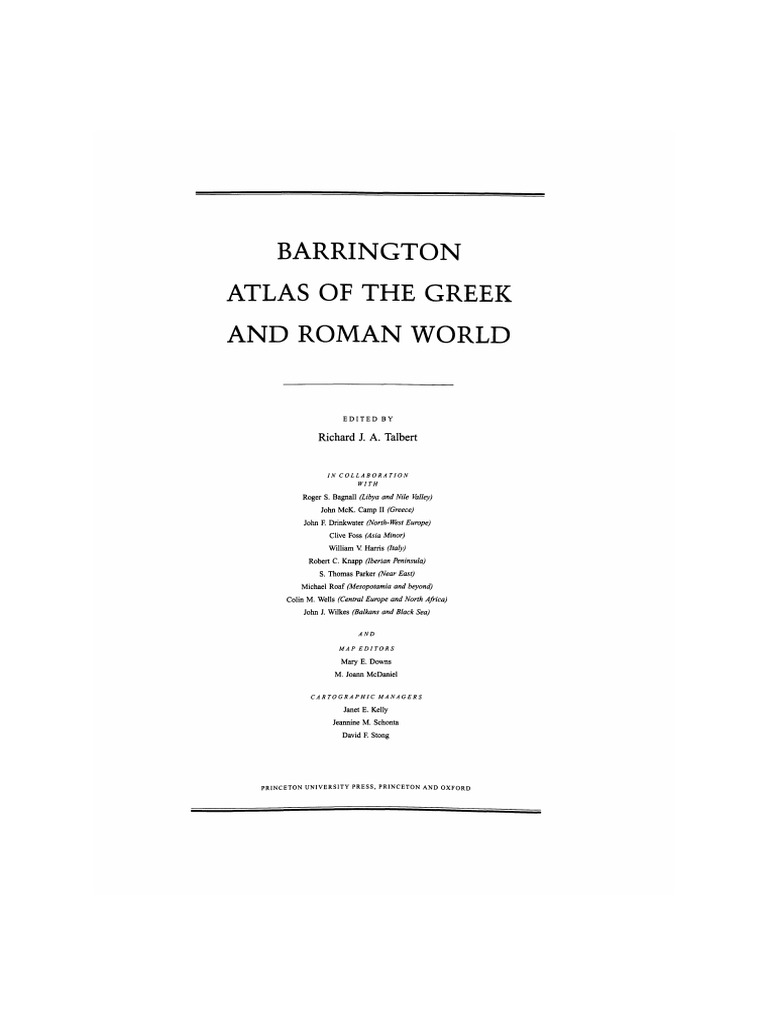 Barrington Atlas of The Greek and Roman World: Richard J. A. Talbert | PDF