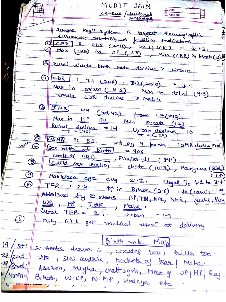 CENSUS Notes by Mudit Jain | PDF