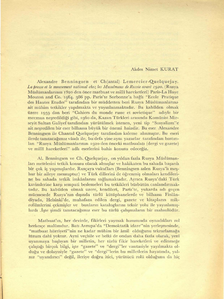 Akdes Nimet Kurat - Tanıtma | PDF