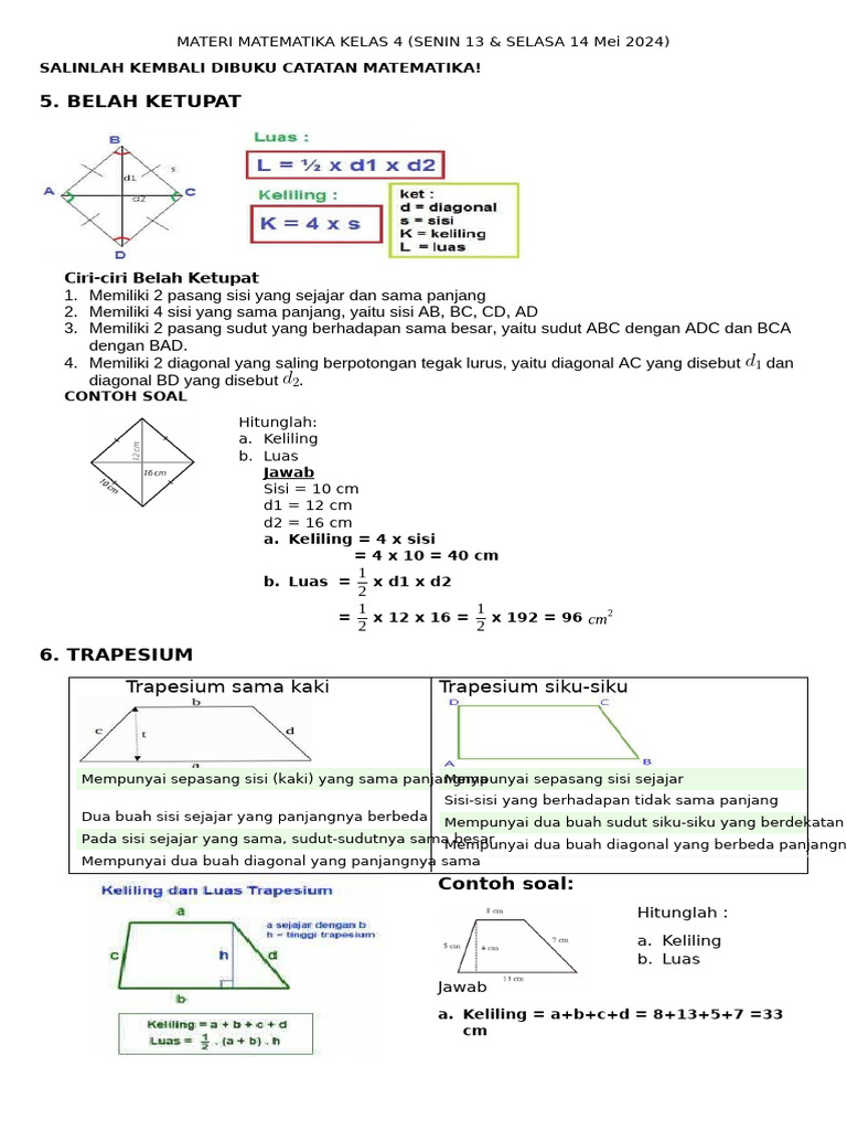 Materi Matematika Kelas 4 13 Mei 2024 Pdf