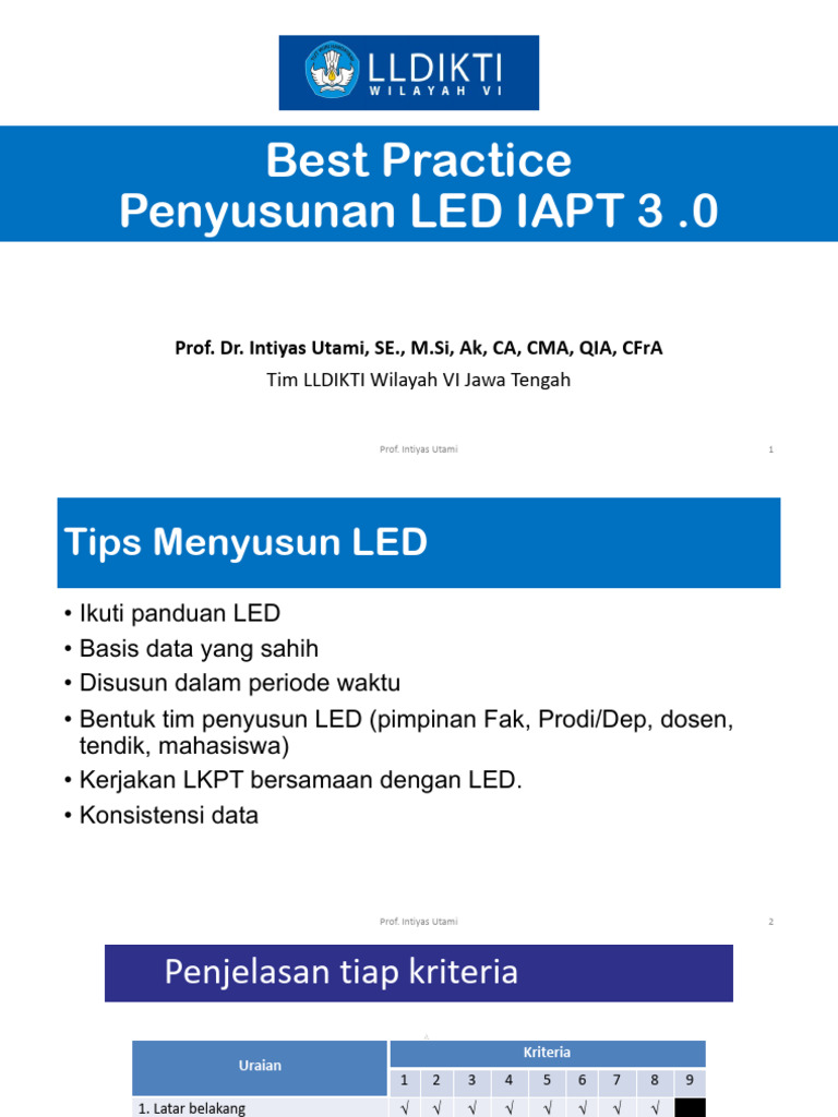 Materi Best Practice LED IAPT 3.0 Prof. Intiyas Utami | PDF
