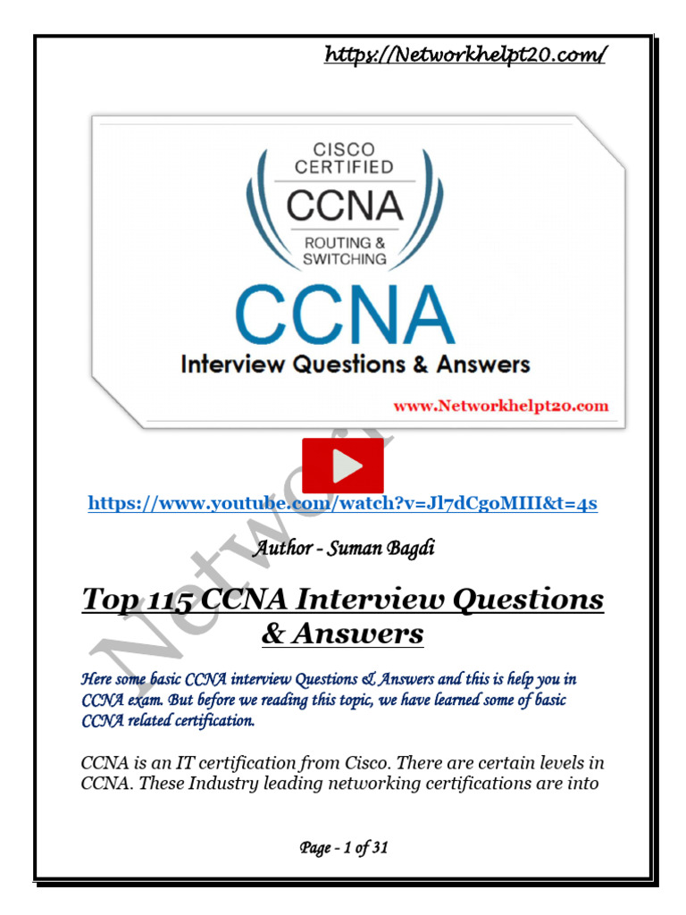 Ccna interview questions with answers pdf routing cisco