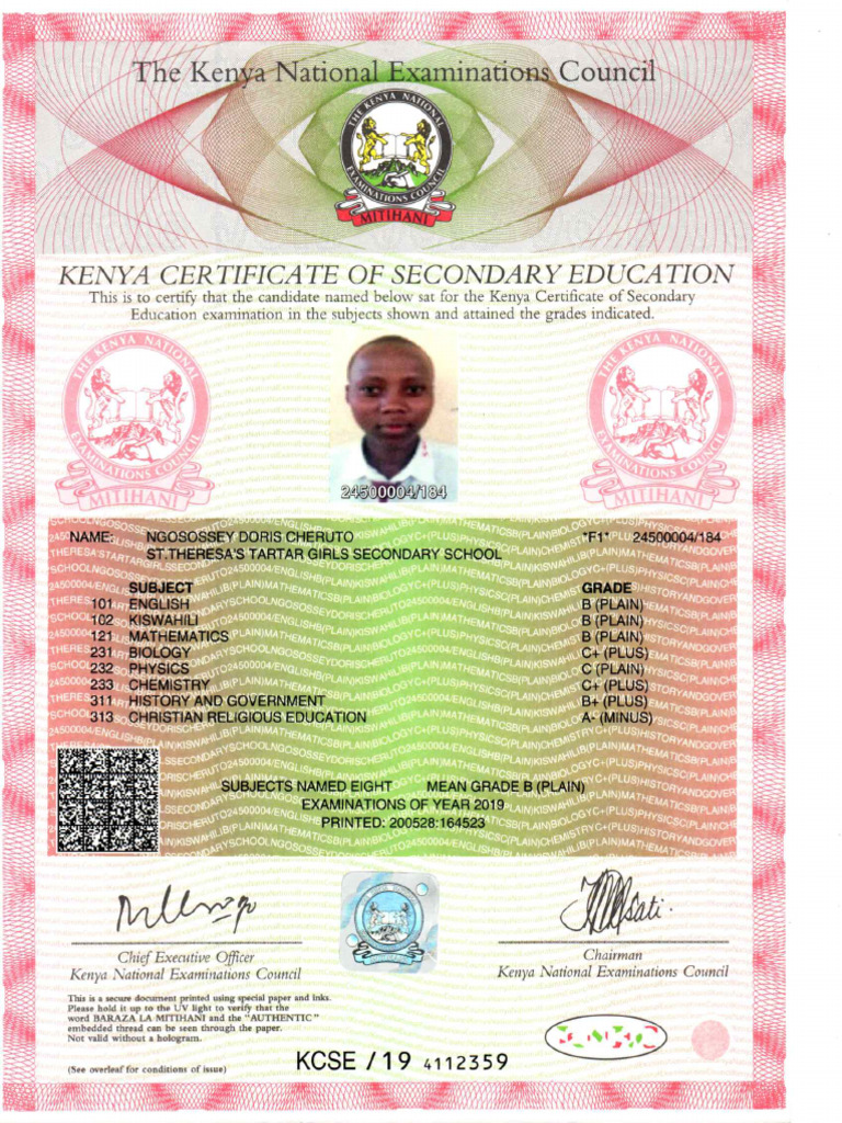 Kenya Certificate Of Secondary Education Pdf