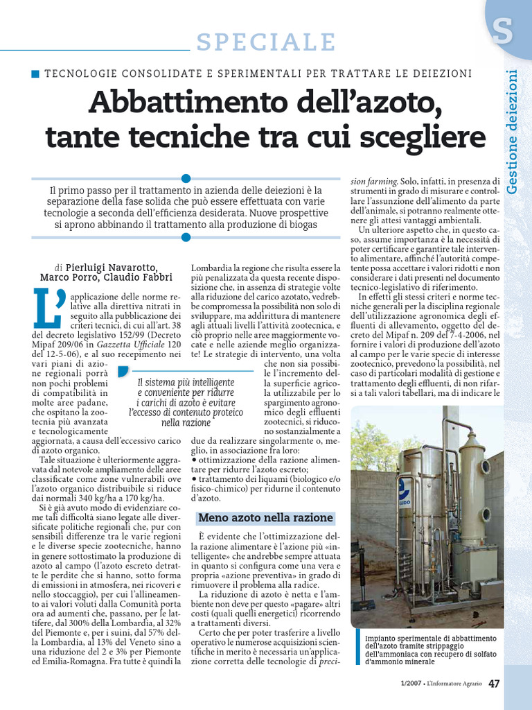 Abbattimento Dell'azoto | PDF