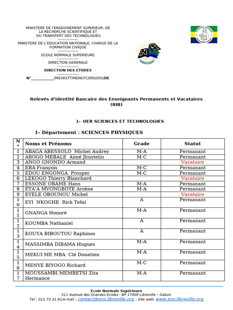 Fichier Enseignants ENS | PDF
