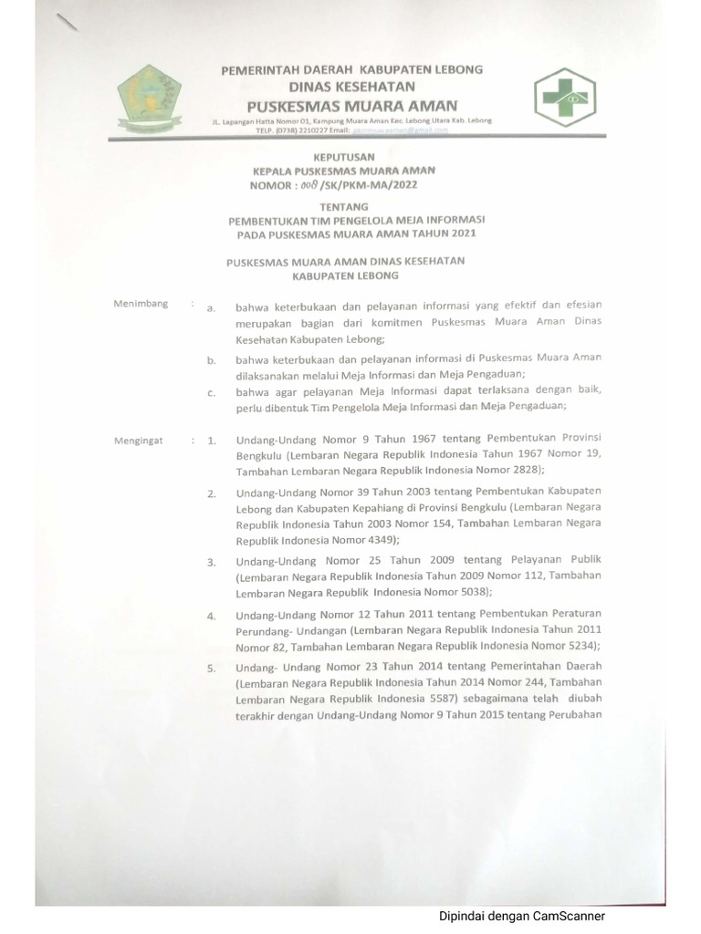 SK Meja Informasi Fix 5 | PDF