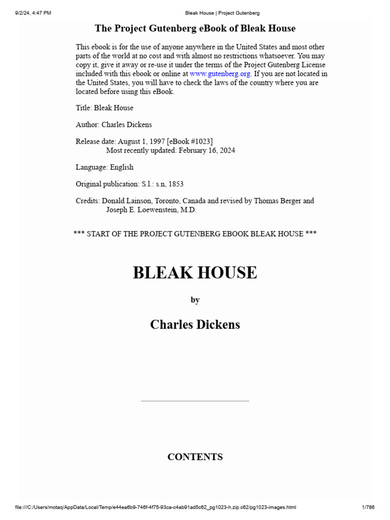 Bleak House - Project Gutenberg | PDF