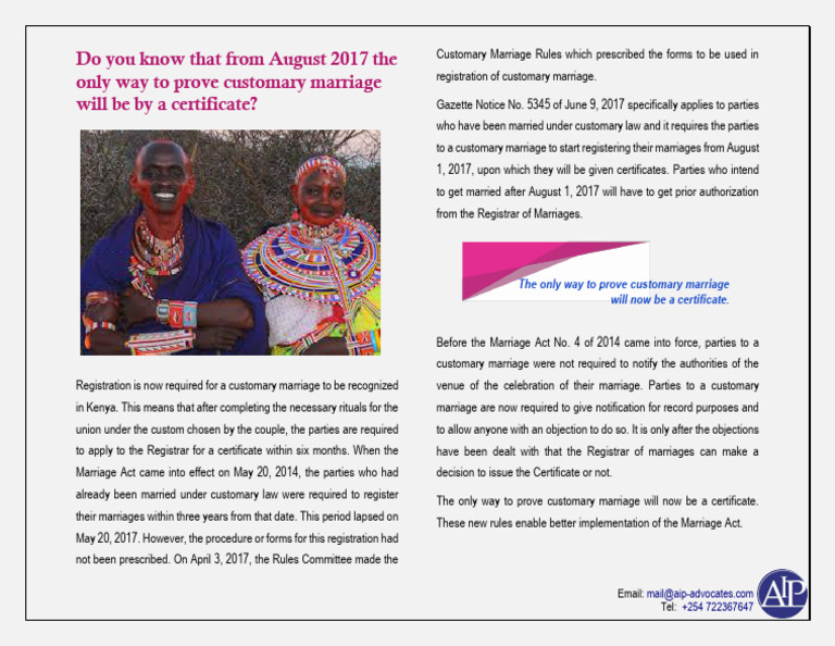 Customary marriages in kenya 19 6 2017 pdf