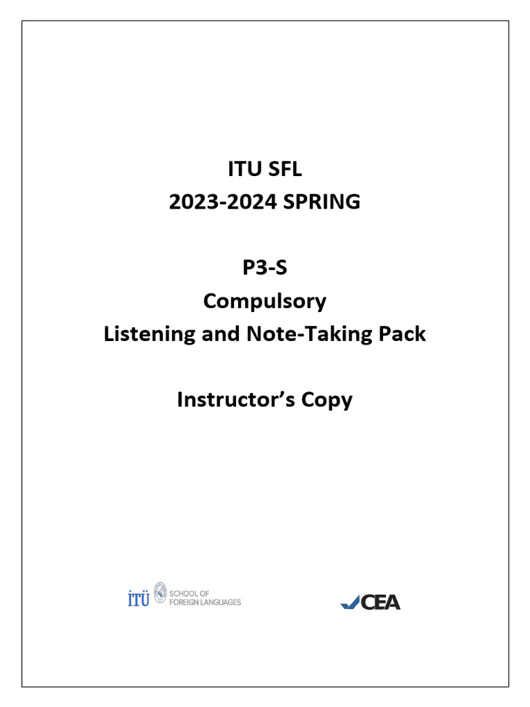 p3-s 2023-2024 Compulsory Listening and Note-Taking Pack - Instructor's ...