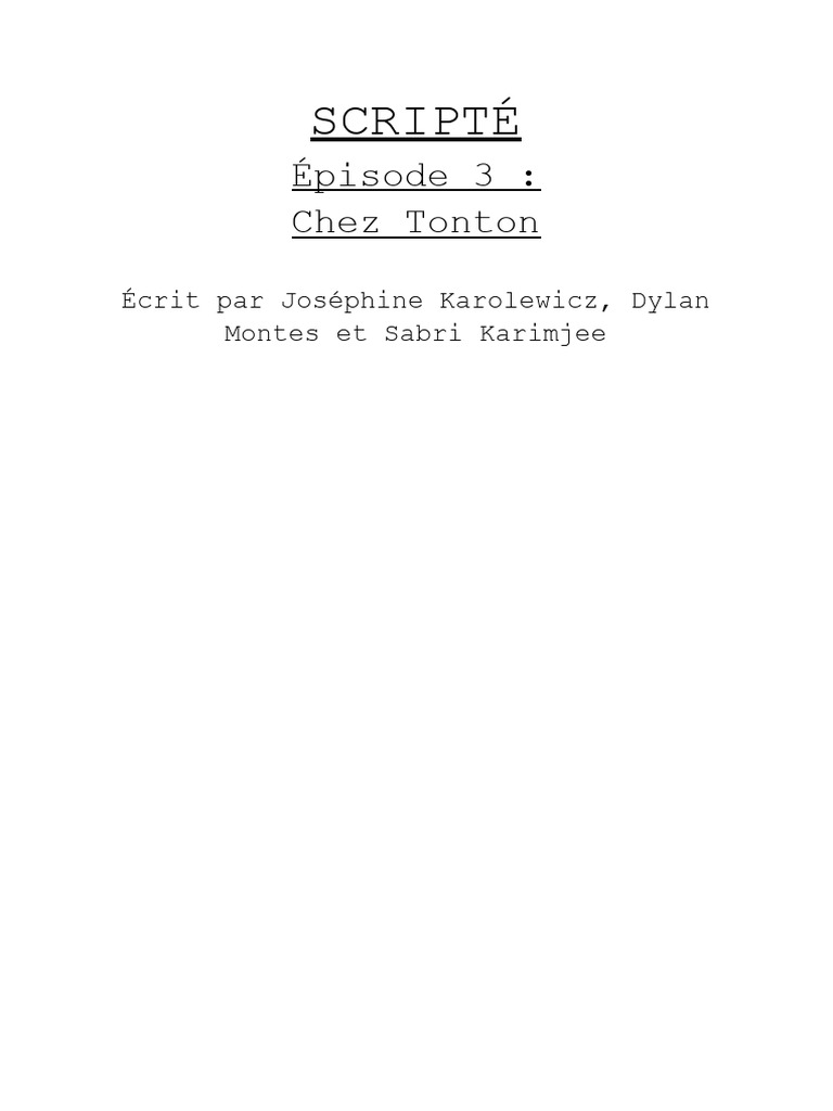 SCRIPTÉ - Test Rôle Tonton | PDF