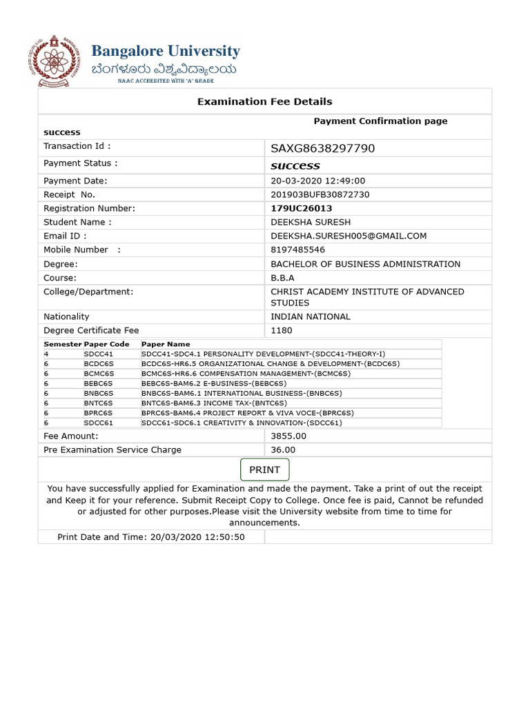 Bangalore University | PDF
