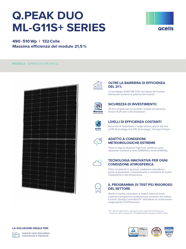 Q.PEAK DUO ML-G11S+ Solar Modules | PDF