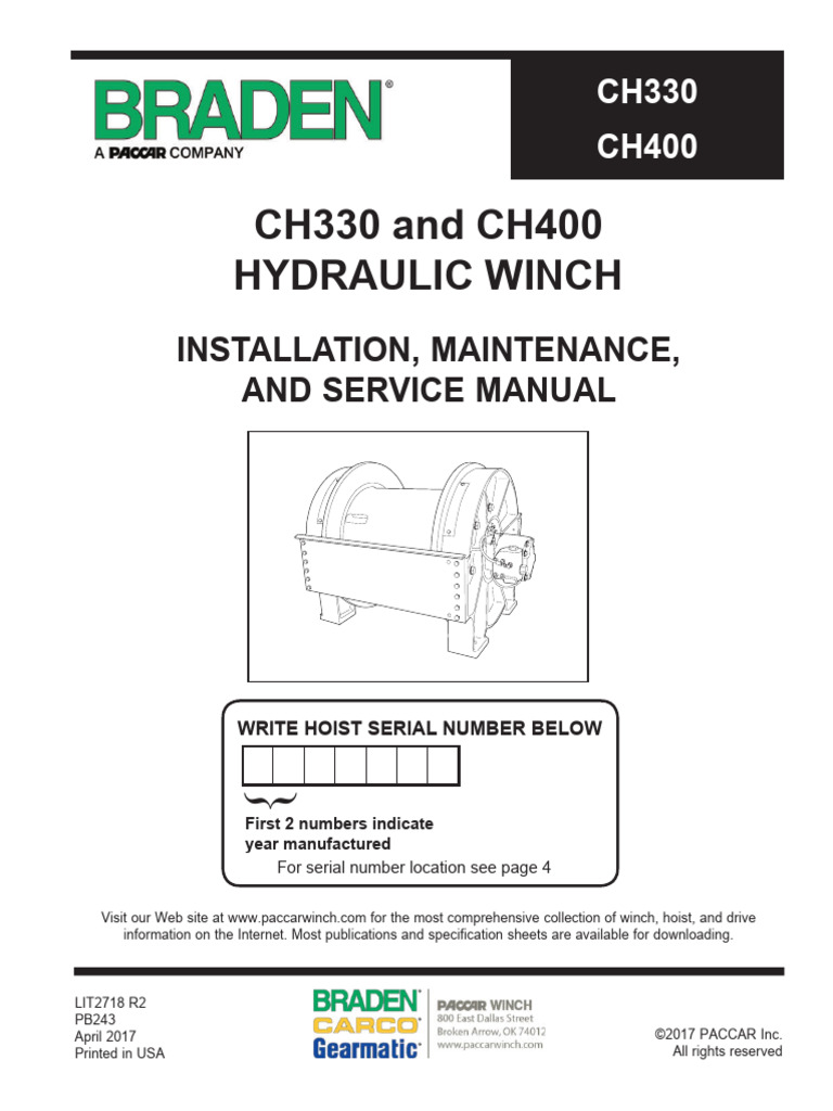 CH330 & CH400 Winch | PDF