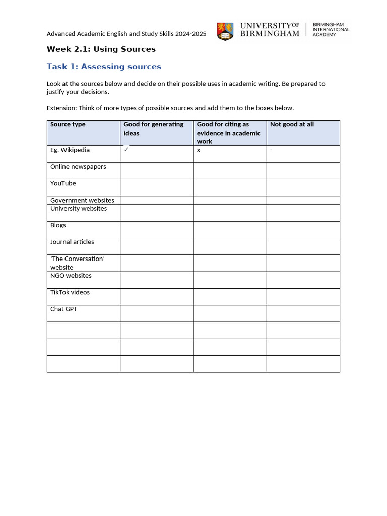 Week+2+ 1+Worksheet | PDF