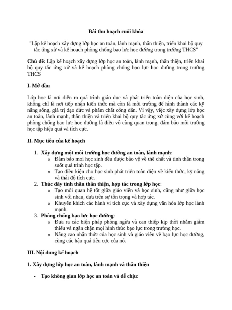 Bài Thu Hoạch Cuối Khóa Module 7 | PDF